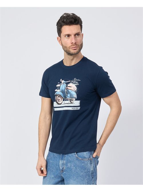 Yes Zee Blue Cotton T-Shirt YES ZEE | T728-SG020713